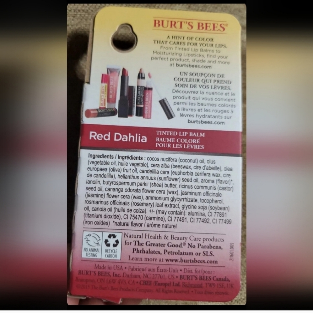 :* 4 NIB Burt's Bees coconut & pear moisturizing & red dahlia Tinted Lip balm - Picture 12 of 12